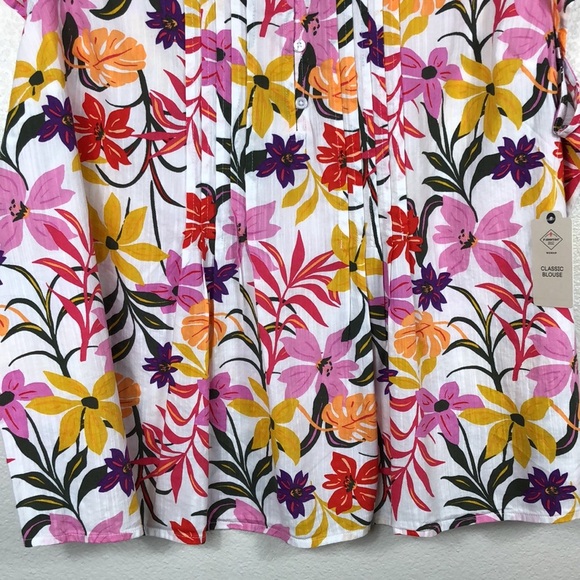 2/$30 NWT St. John’s Bay Blouse Women’s Size 2X Floral Print - Picture 4 of 12